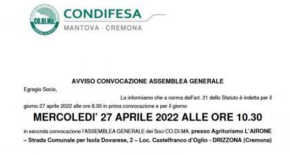 ASSEMBLEA GENERALE CO.DI.MA.: MERCOLEDI' 27 APRILE 2022 ALLE ORE 10.30
