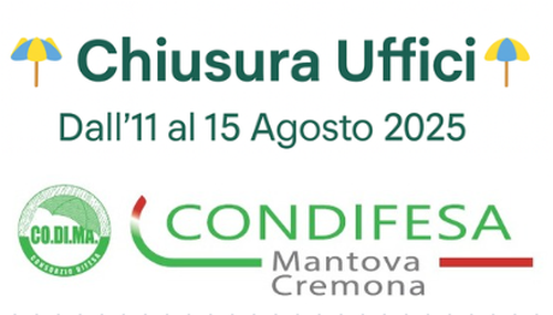 Chiusura Uffici dal 11 al 15 agosto